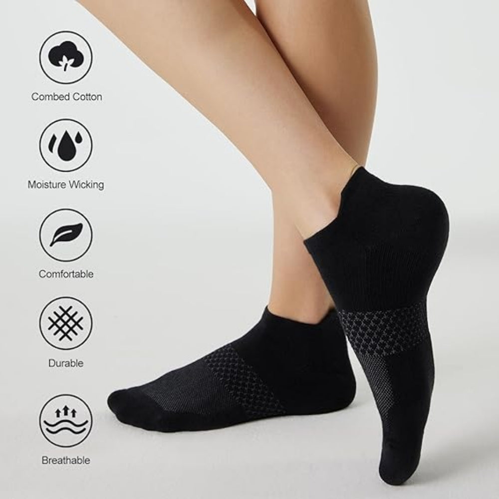 Women's Ankle Running Socks Cushioned Athletic Sport Socks with Tab
