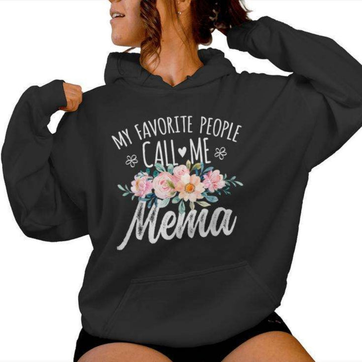Womens Cotton Fleece Floral Hoodie