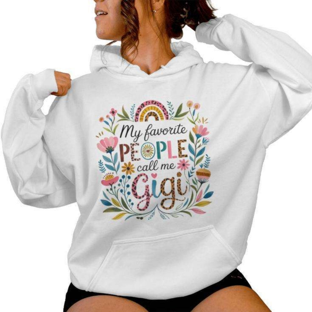 Womens Cotton Fleece Floral Hoodie