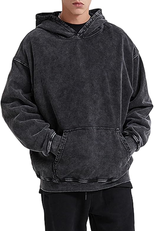 Men's Cotton Fleece Acid Washed Hoodie