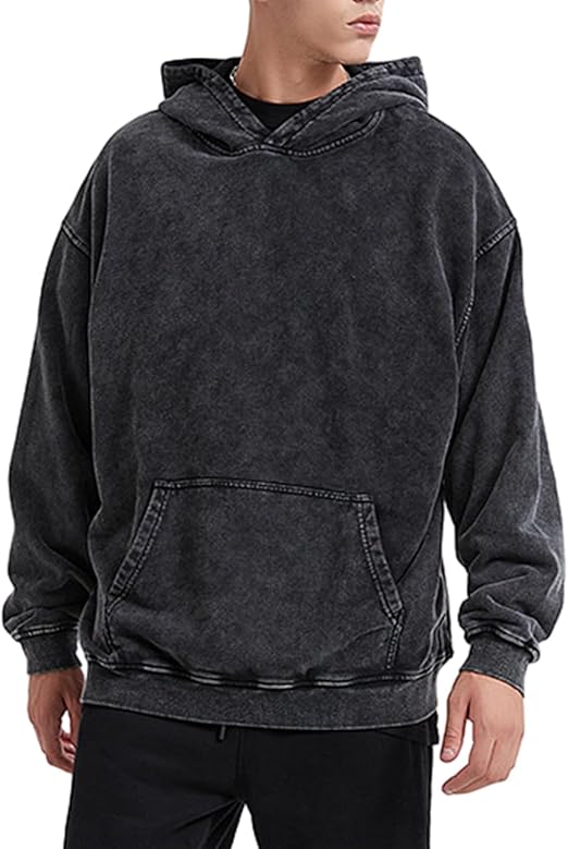 Men's Cotton Fleece Acid Washed Hoodie