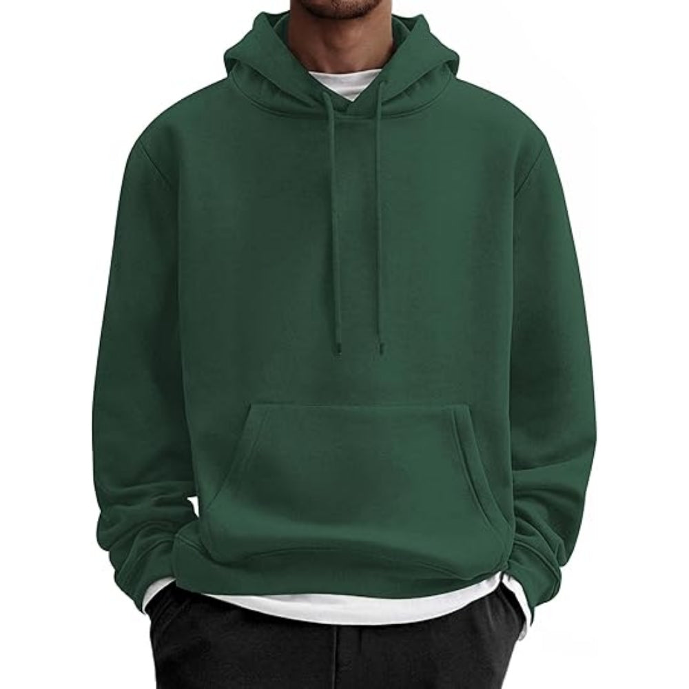 Men Cotton Fleece Hooded Sweatshirt
