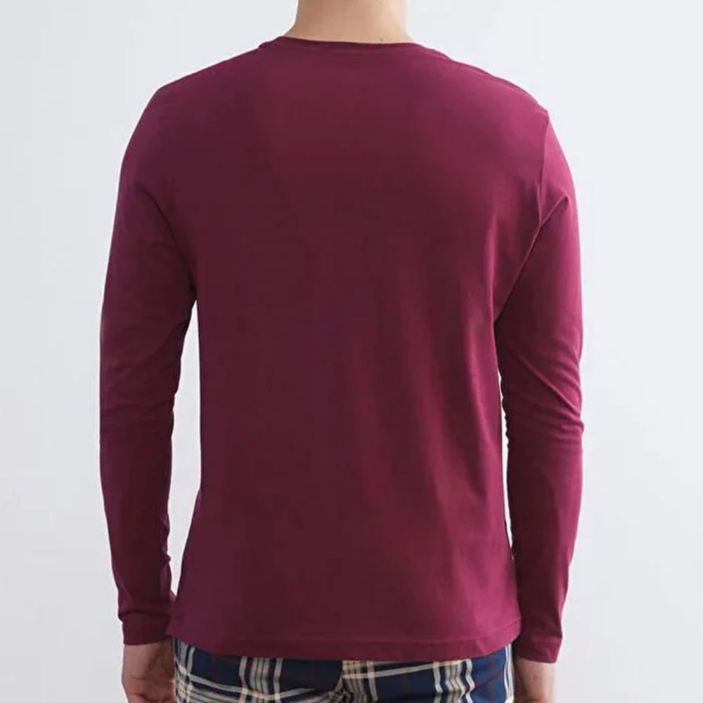 Mens Full Sleeve Crew Neck Jersey Cotton Embroidery T-Shirt