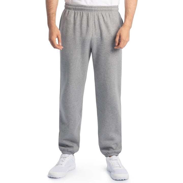 Fleece Elastic Bottom Sweatpants with Pockets, Relaxed Fit, Moisture Wicking, Breathable