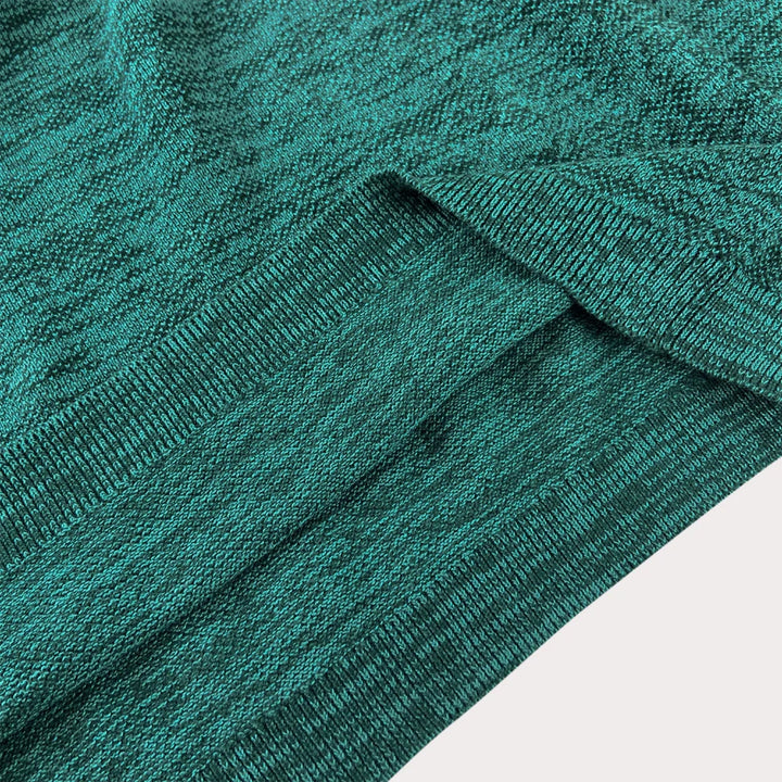 Mens Emerald Green Melange Knit Pullover Sweater