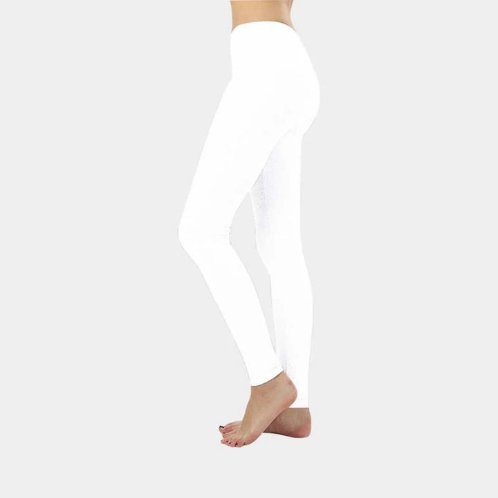 Women Basic Solid Color Cotton Full Length Leggings