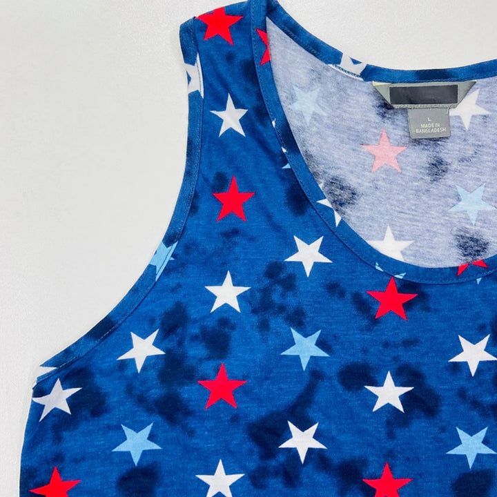 Womens Tie Dye Star Print Cotton Tank Top Wholesale Europe