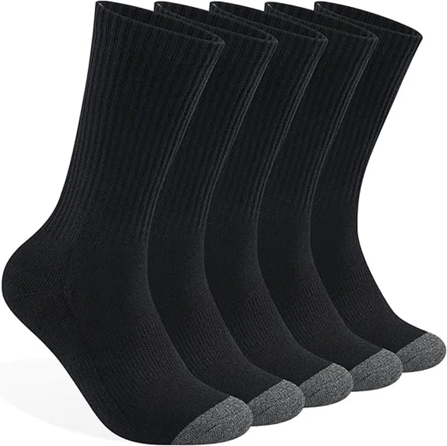 Wholesale Mens 100% Cotton Cushioned Crew Socks