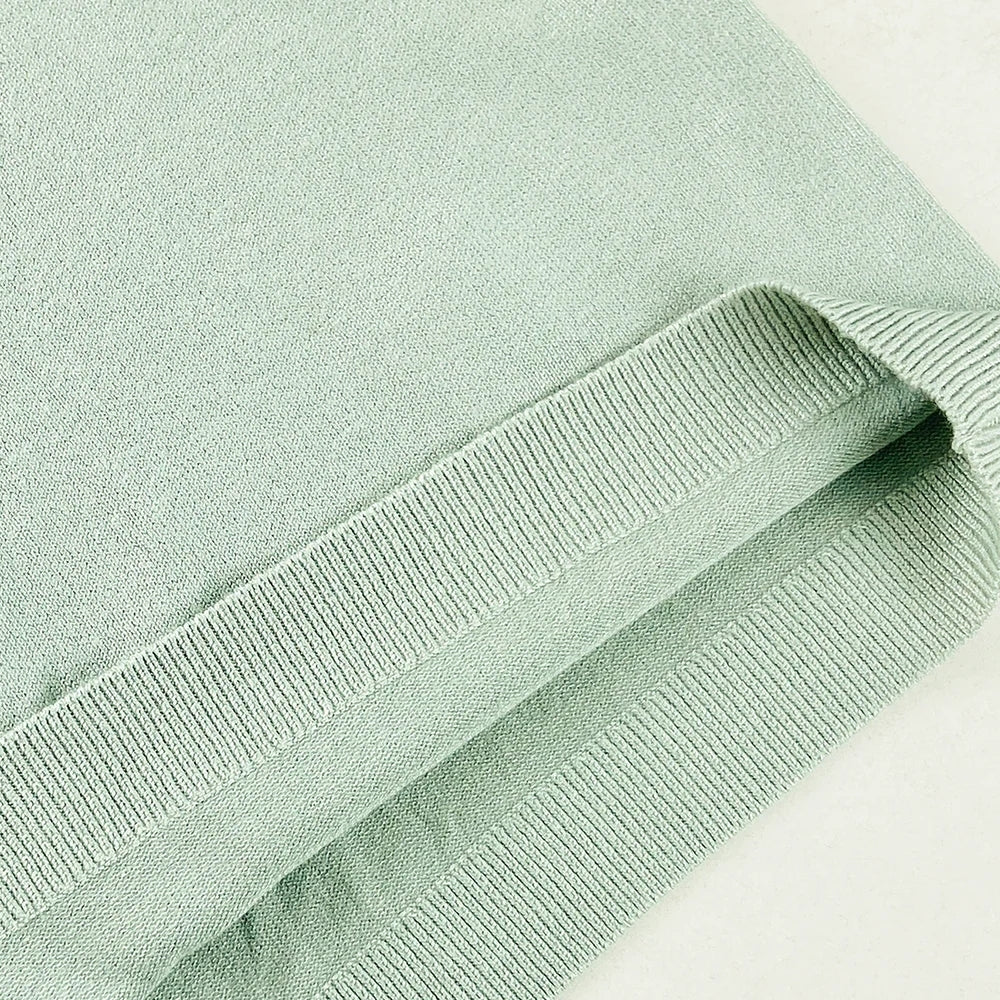 Womens Soft Knit Short Sleeve Minimalist Sweater