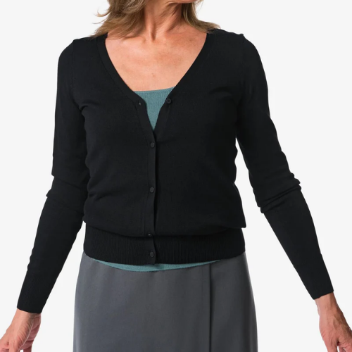 Womens Classic V-Neck Button-Down Long Sleeve Cardigan Sweater