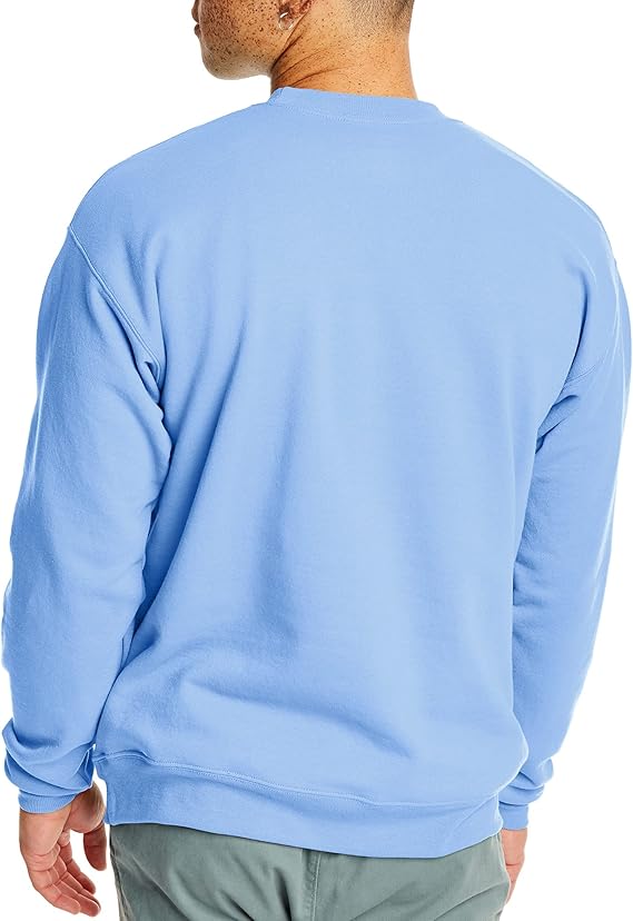Winter Warm Casual Shirt Top Men's Long-sleeved Sweatshirt Sky Blue Pullover