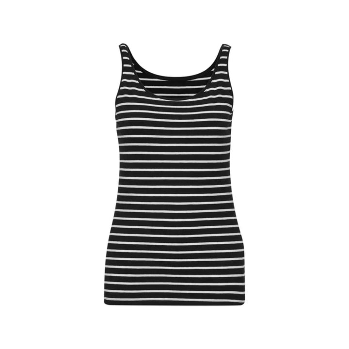 Womens Cotton Stretch Round Neck Striped Tank Top Bulk Order