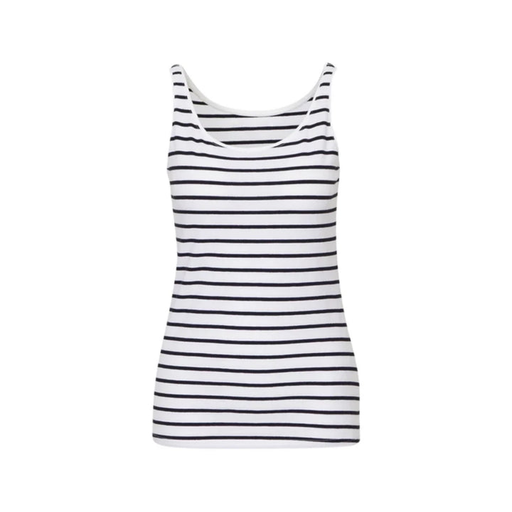 Womens Cotton Stretch Round Neck Striped Tank Top Bulk Order