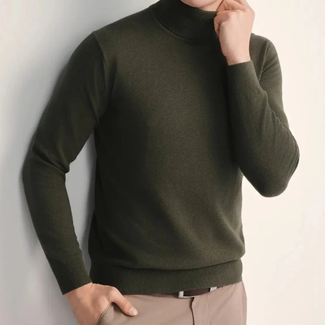 Mens Premium Cotton Turtleneck Long Sleeve Knit Sweater Supplier in Europe