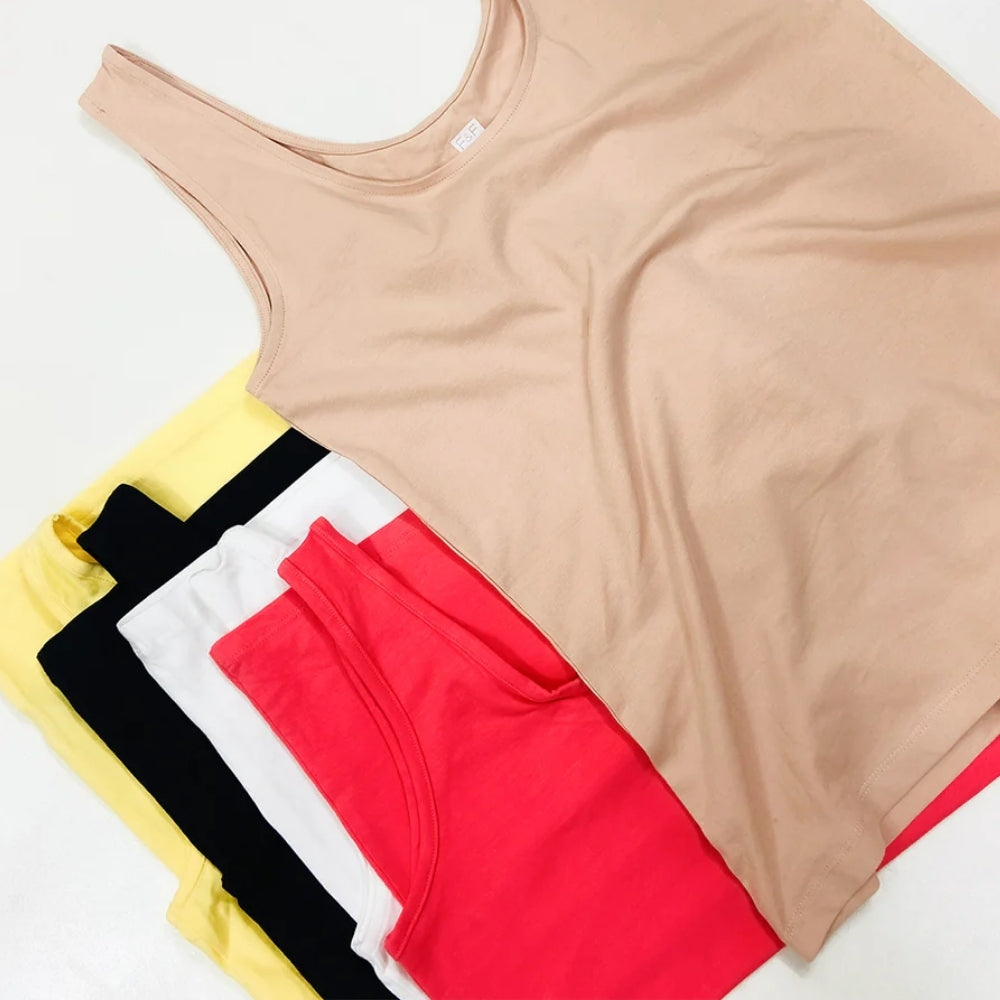 Women's Scoop Neck Summer Cotton Vest Tank Top