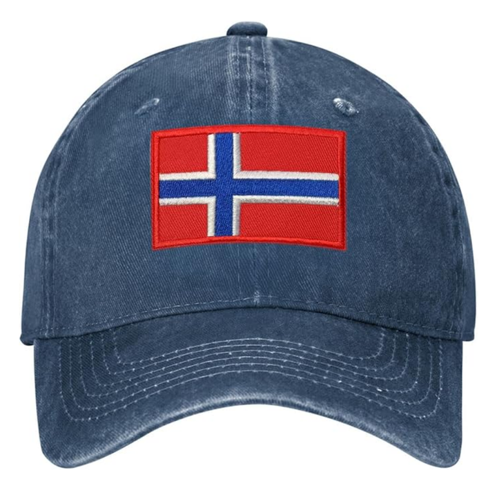 Europe Hat Embroidered Denim Fabric Washed Cap