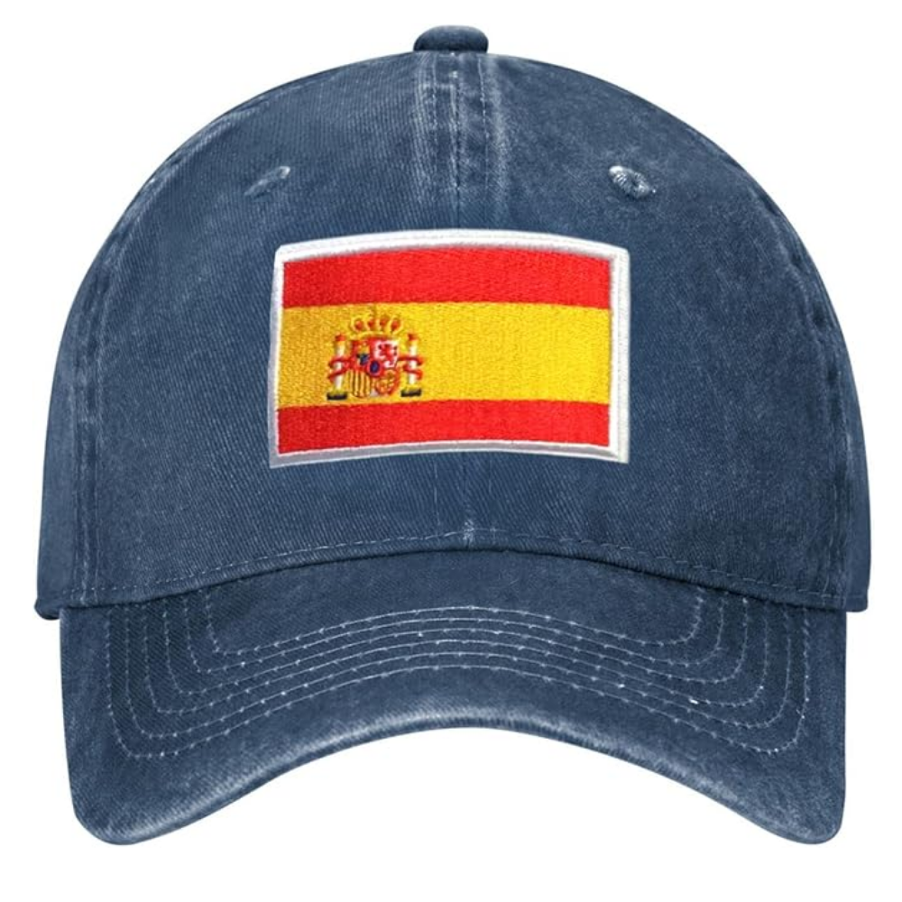 Europe Hat Embroidered Denim Fabric Washed Cap