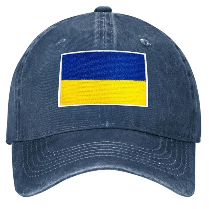 Europe Hat Embroidered Denim Fabric Washed Cap