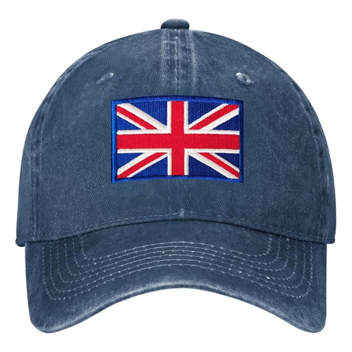 Europe Hat Embroidered Denim Fabric Washed Cap