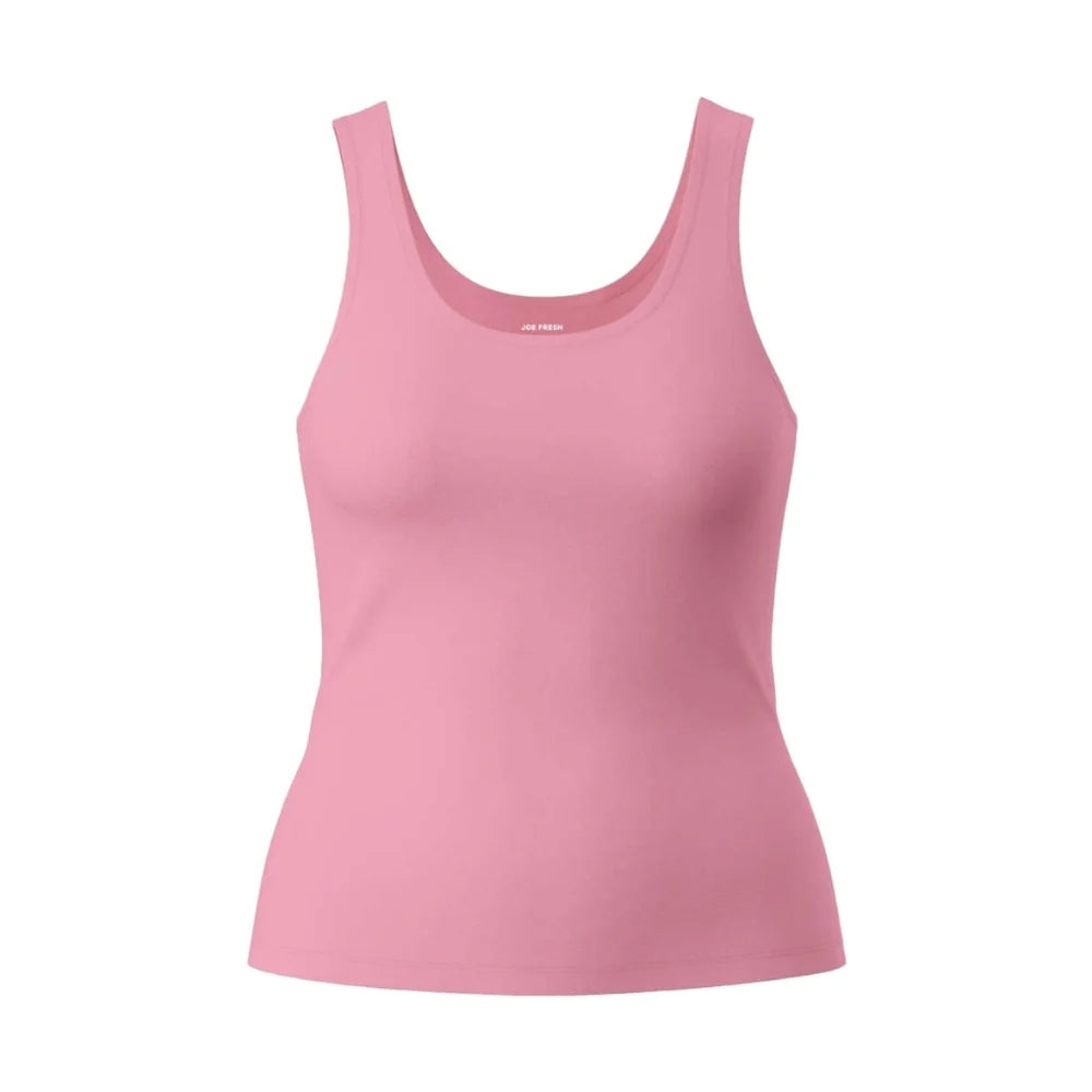 Womens Scoop Neck Organic Cotton Fitted Tank Top