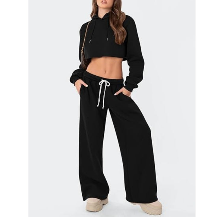 Women's Solid High Waisted Baggy Joggers