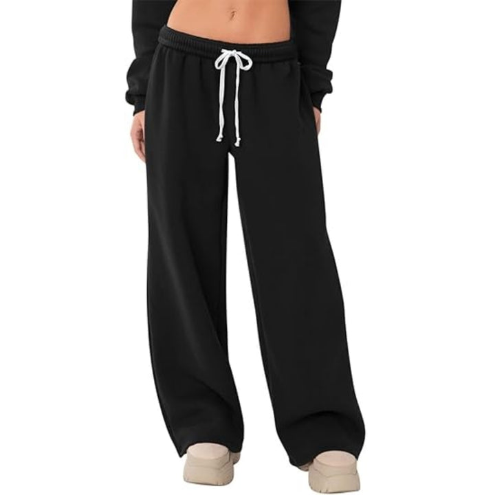 Women's Solid High Waisted Baggy Joggers