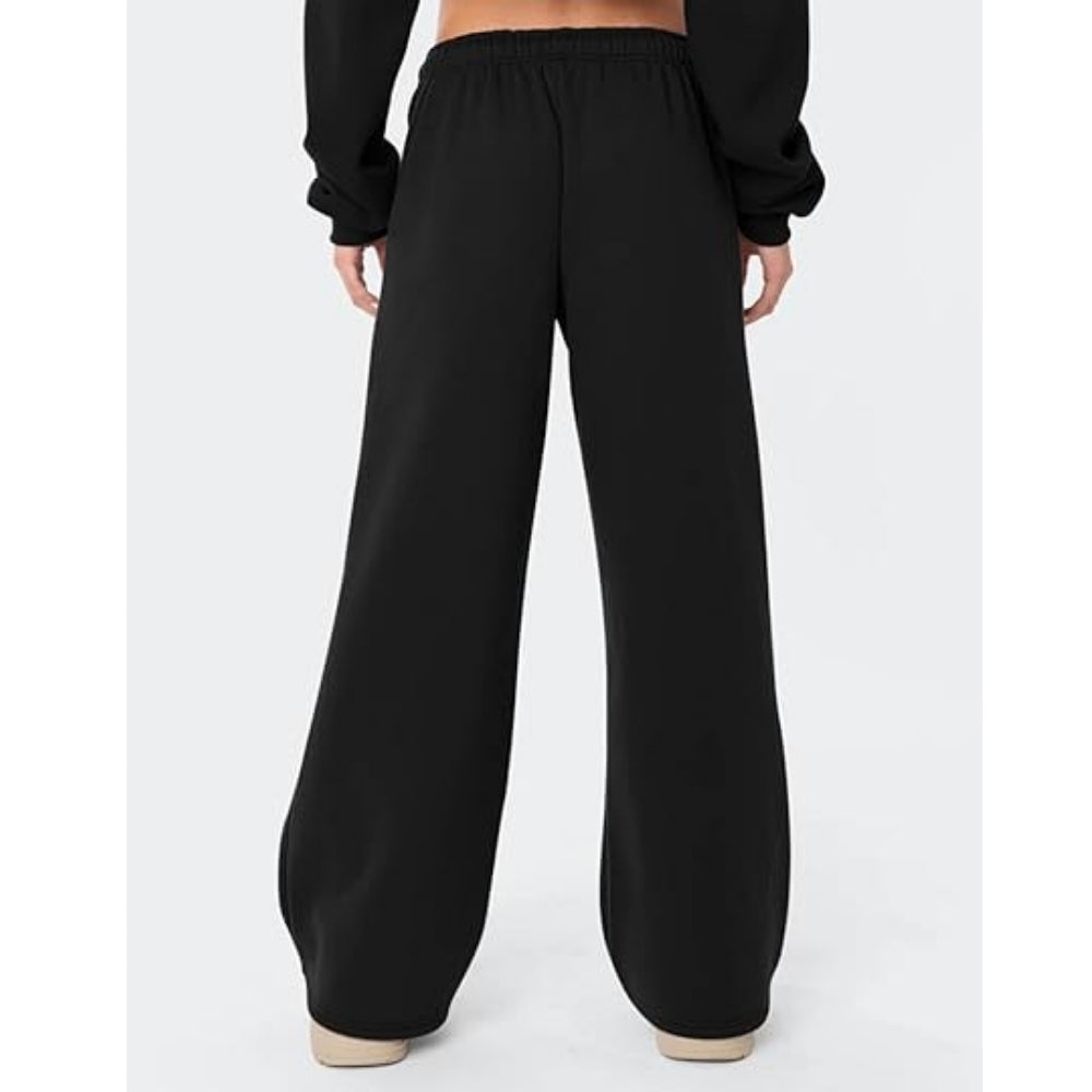 Women's Solid High Waisted Baggy Joggers