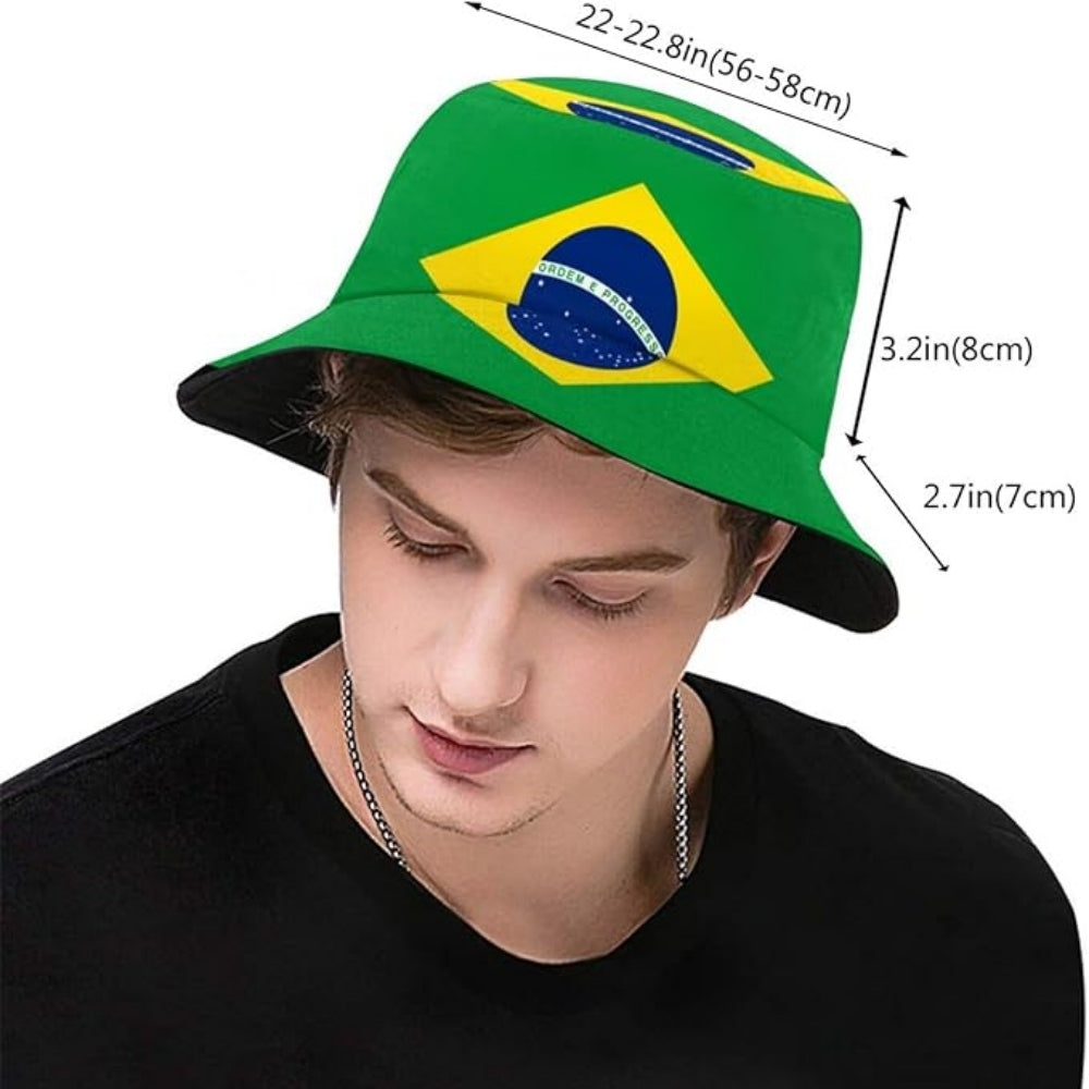 Wholesale Brazil Country Football Flag Bucket Hat Cap