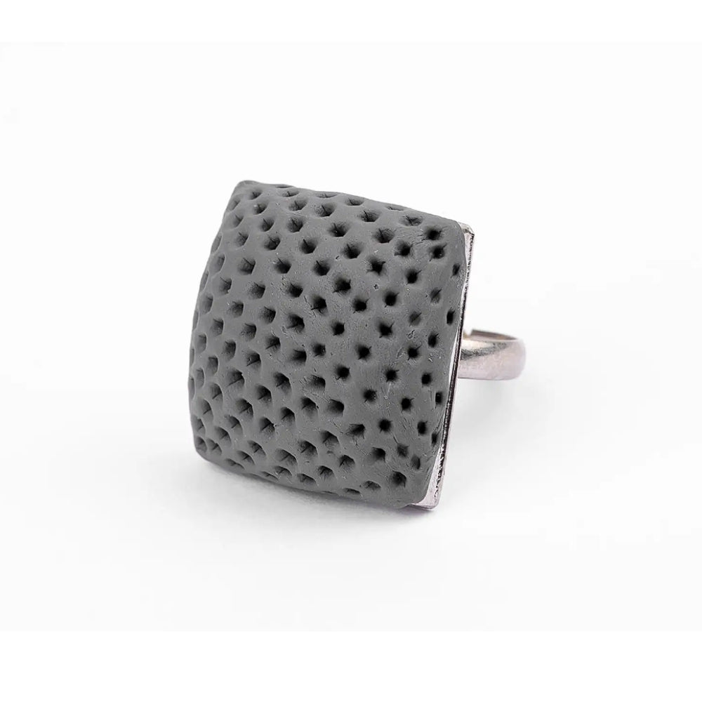 Clay Beads Brass Ring