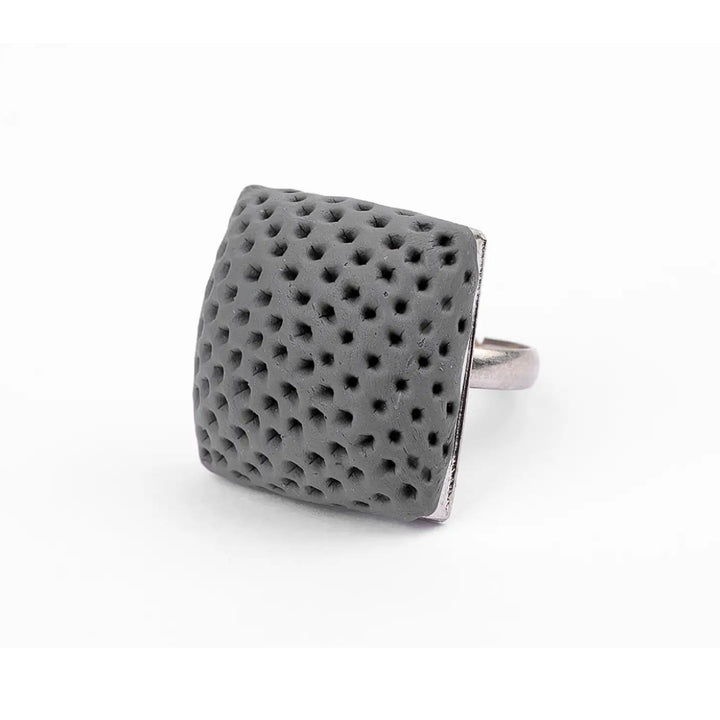 Clay Beads Brass Ring