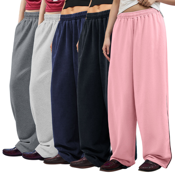Autumn and Summer High Quality Sweatpants Women's Loose Baggy Fit Pants Low Waist Streetwear Pants with Pipings for Ladies Dance