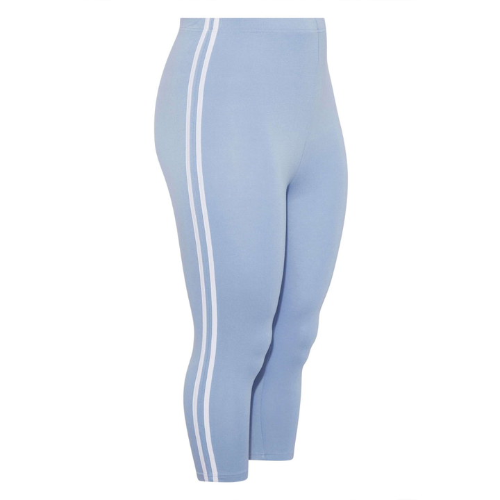 Thin Dual Striped Soft Women Cropped Leggings