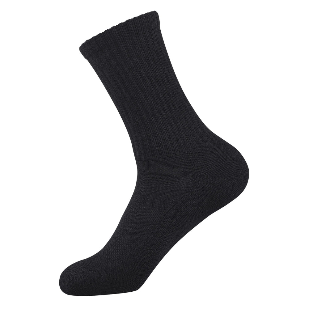 Men's half cushioned crew socks with arch support and mesh