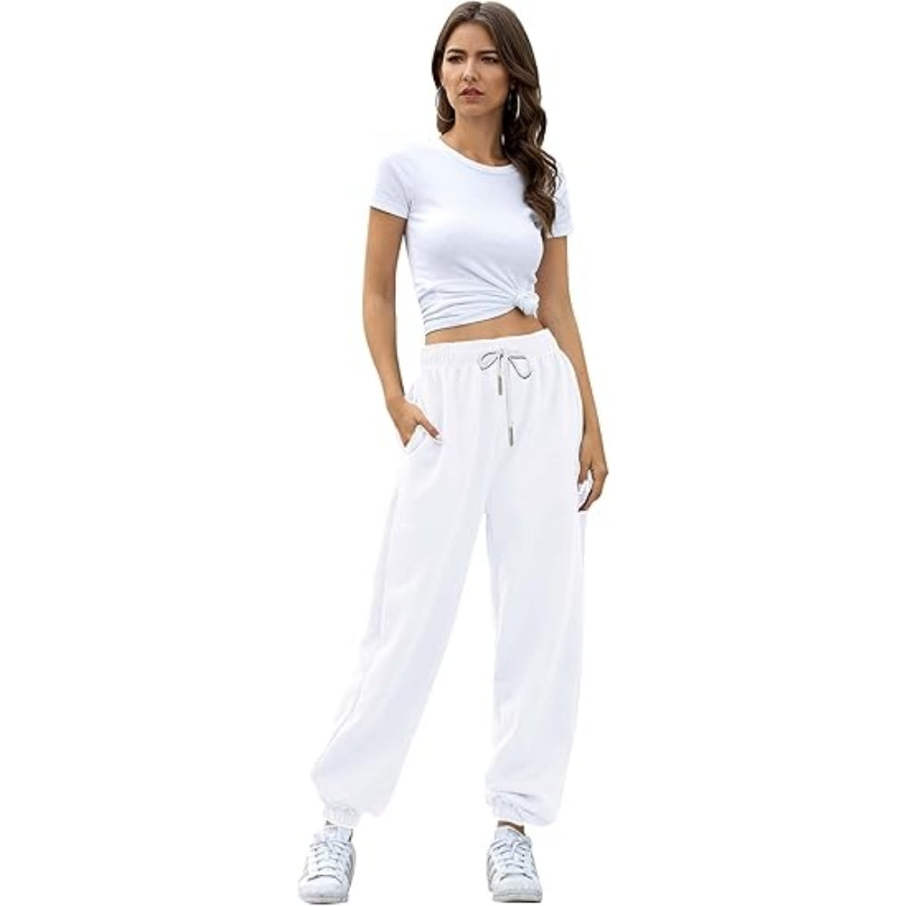 Women Workout Sweatpants Cotton Baggy Jogger